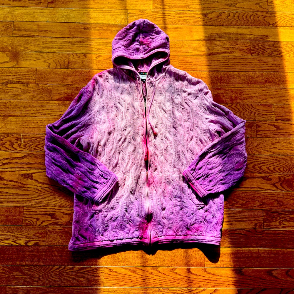 Custom Colored Coogi Zip-Up Hoodie – Vibrant and Unique Knitwear